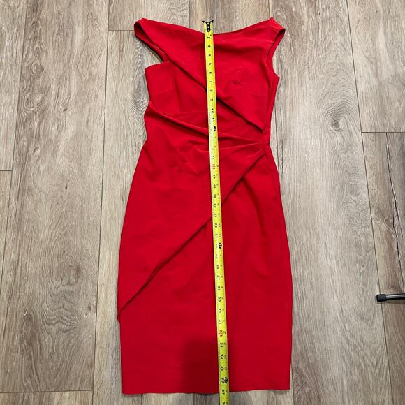 CHIARA BONI LA PETITE ROBE Women's Silvietta Cocktail Dress Size 42/US6 In Red - Picture 8 of 11